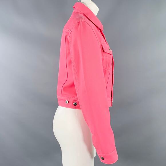 HELMUT LANG Size S Pink Cotton Blend Trucker Jacket - Picture 2 of 5